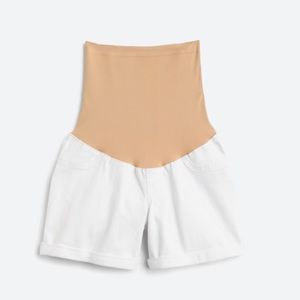 1822 Denim Reina Rolled Denim Short Over the Belly Maternity Shorts